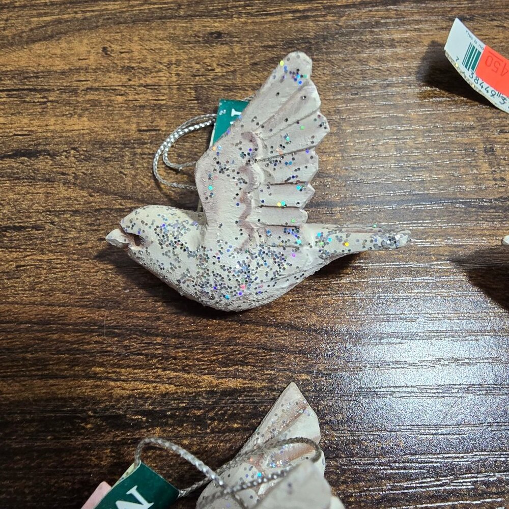 Set of 4 Glittery Dove Hanging Ornaments by Midwest of Canon Falls - Picture 5 of 10